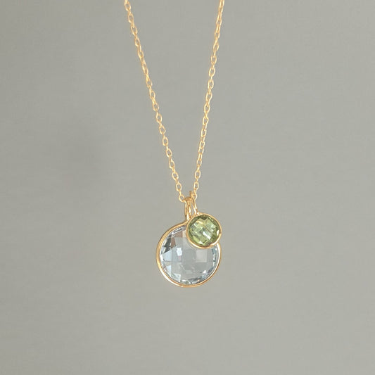 POMEGRANATE Yellow Gold Plated Silver 'Polka Dot' Necklace