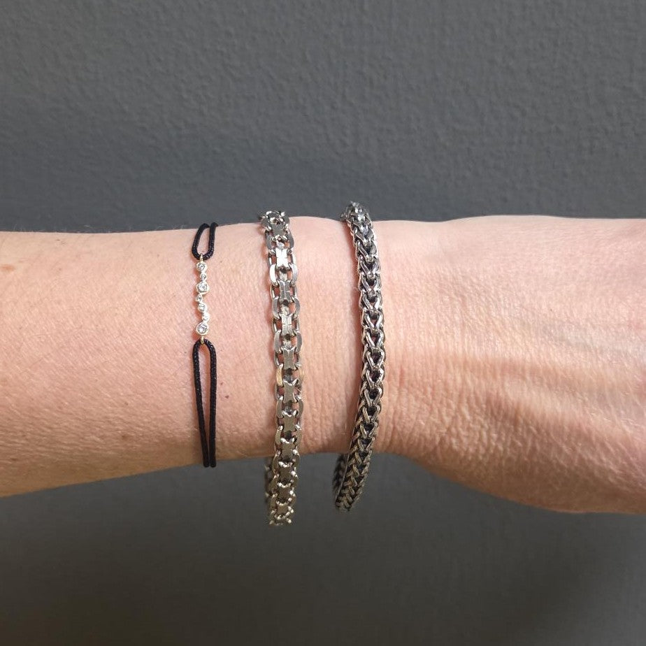 SAN 'Flat Soft Square' Silver Bracelet