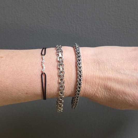 SAN 'Flat Soft Square' Silver Bracelet