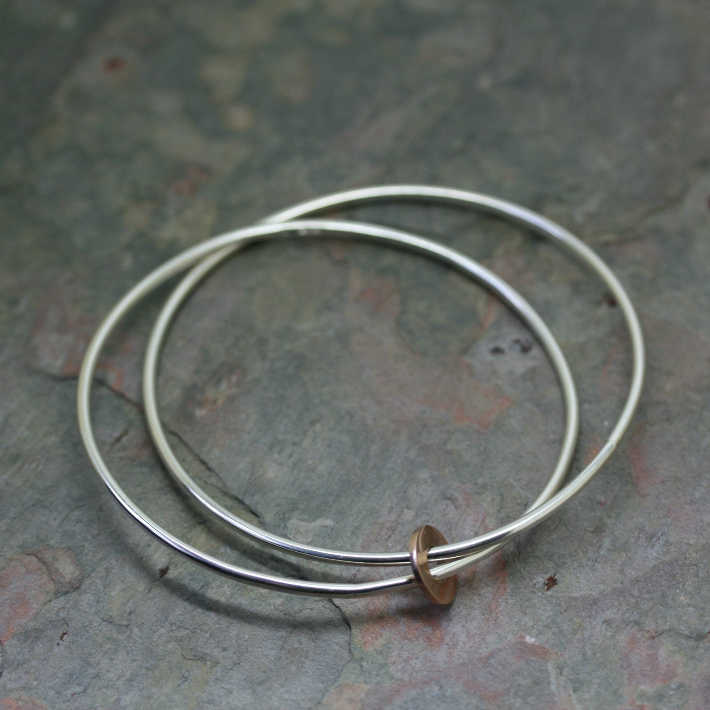 MA Ltd Silver 'Fallon' Bangle with Rose Gold