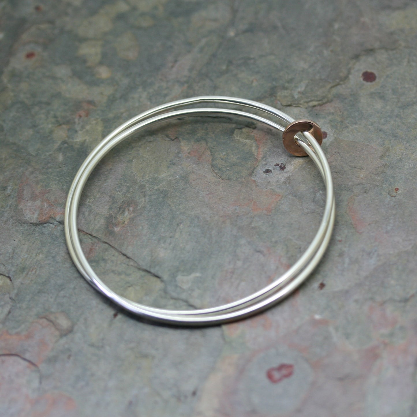 MA Ltd Silver 'Fallon' Bangle with Rose Gold