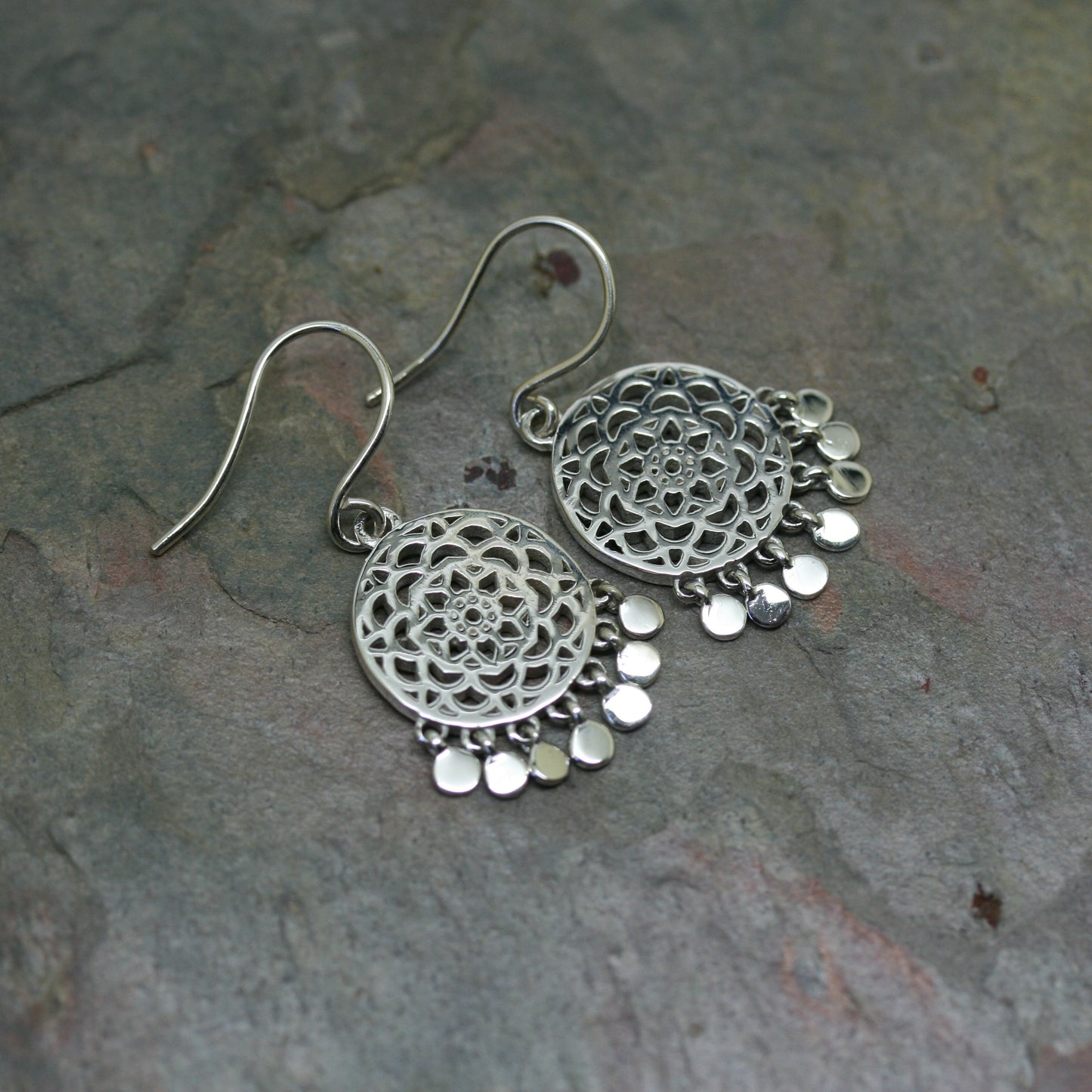 POMEGRANATE Yellow Gold Plated or Silver 'Talisman' Drop Earrings