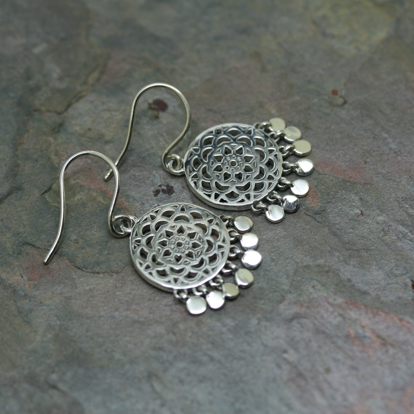 POMEGRANATE Yellow Gold Plated or Silver 'Talisman' Drop Earrings