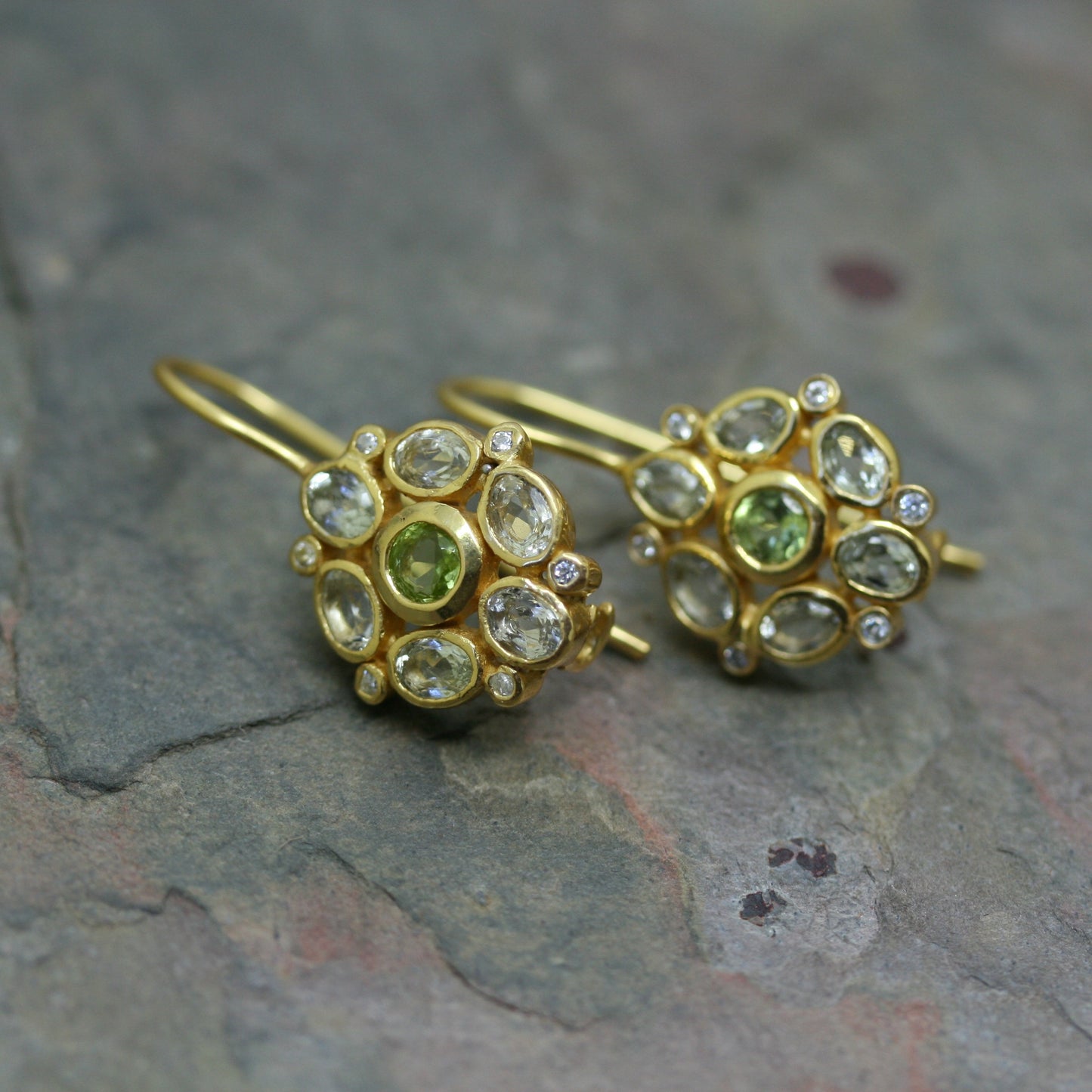 POMEGRANATE Yellow Gold Plated Silver 'Posie' Drop Earrings