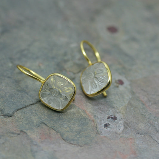 POMEGRANATE Yellow Gold Plated Silver 'Carmela' Drop Earrings