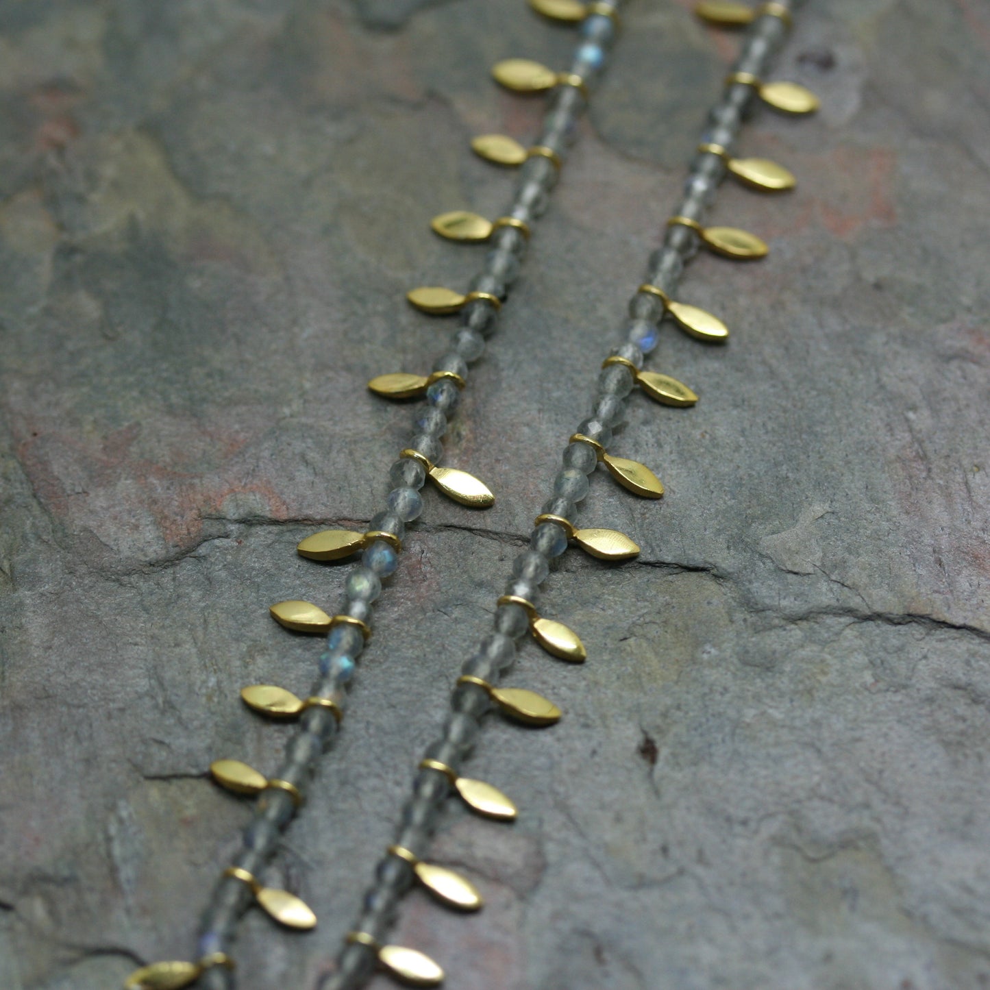 POMEGRANATE Yellow Gold Plated Silver 'Leaf Charm' Necklace
