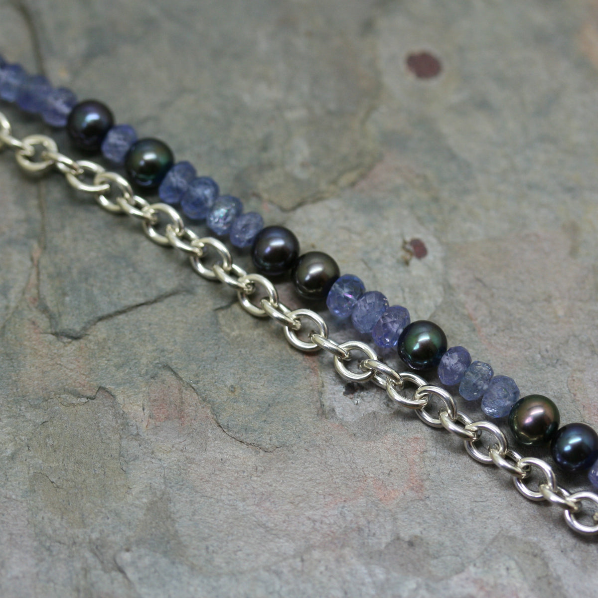 ADAM Silver Chain & Mixed Bead Bracelet