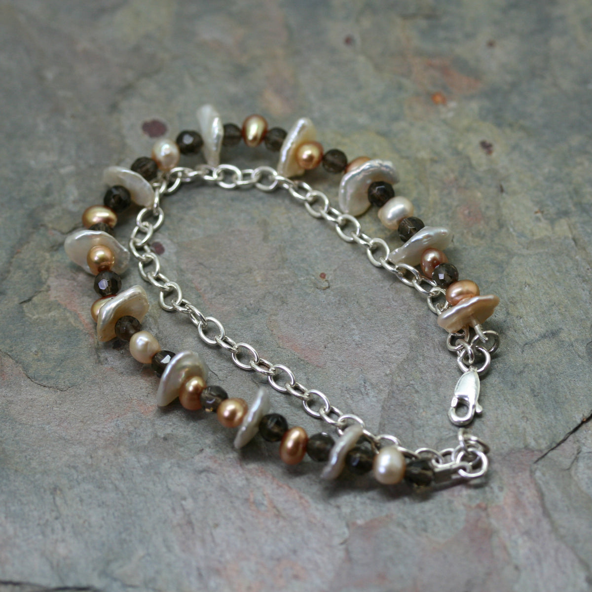 ADAM Silver Chain & Mixed Bead Bracelet