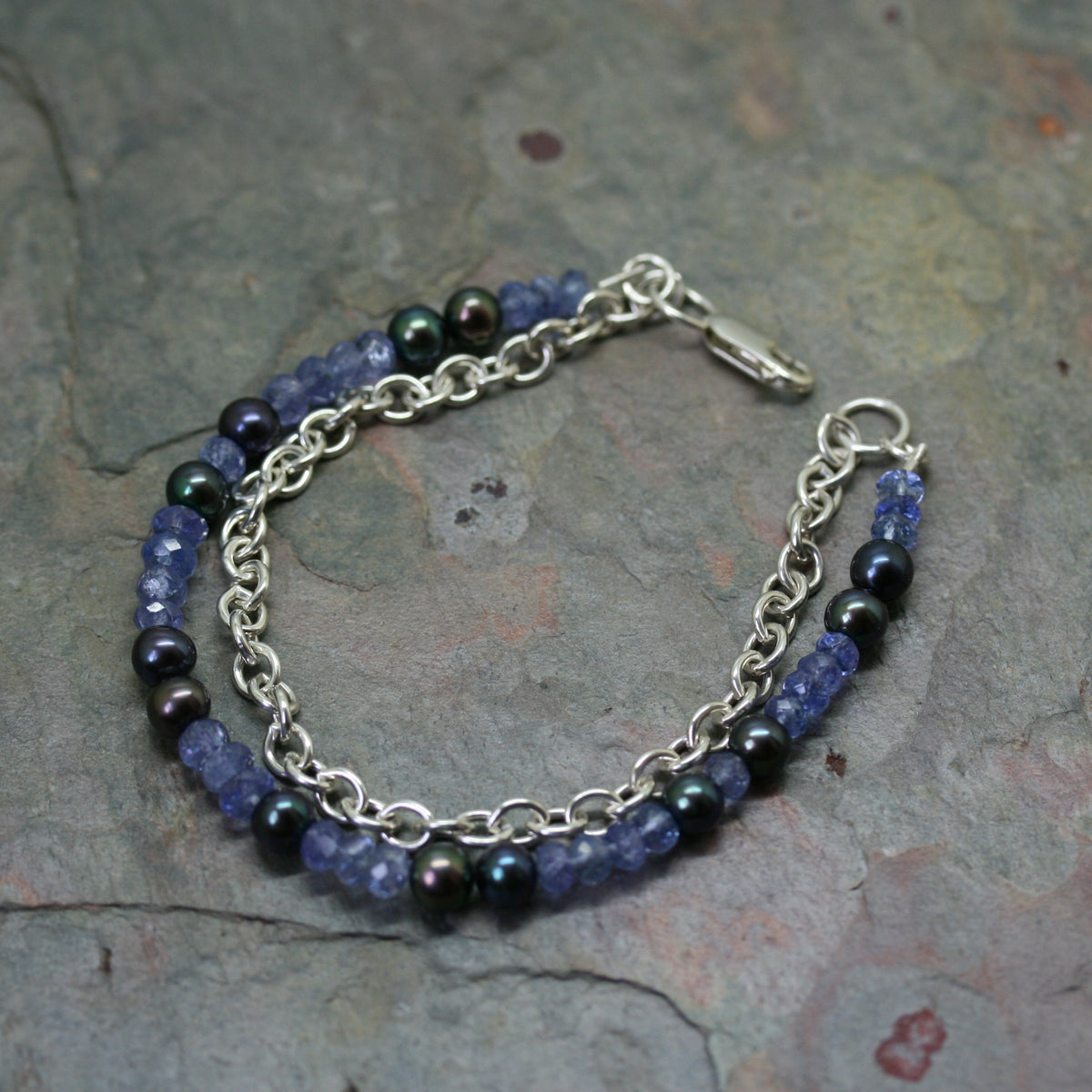 ADAM Silver Chain & Mixed Bead Bracelet