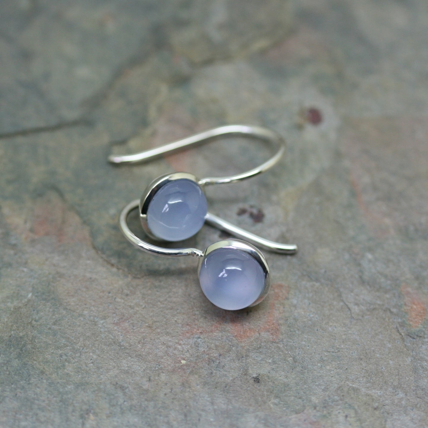 QUINN Silver Blue Chalcedony Drop Earrings