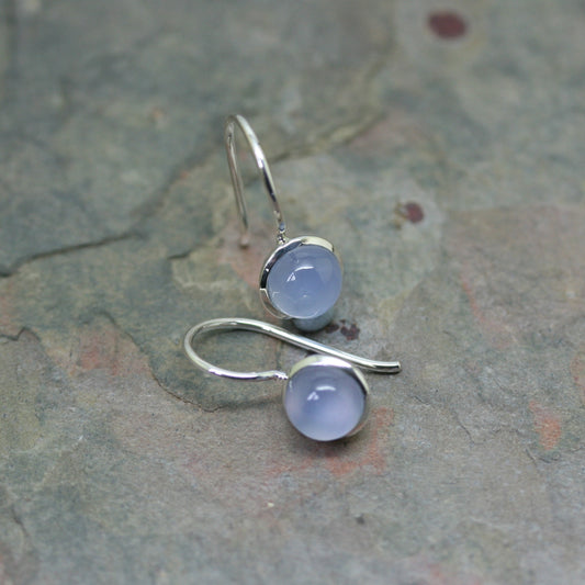 QUINN Silver Blue Chalcedony Drop Earrings