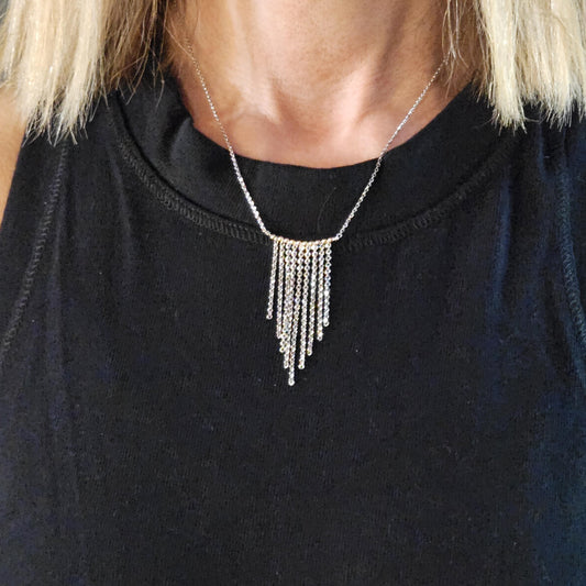 SAN Silver 'Fringe' Necklace