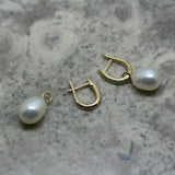 RAW Diamond Hoop Earrings with Removable Cultured Freshwater Pearls