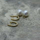 RAW Hoop 9ct Yellow Gold Hoops with Removable Cultured Pearls