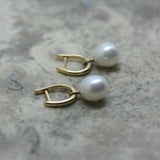 RAW Hoop 9ct Yellow Gold Hoops with Removable Cultured Pearls