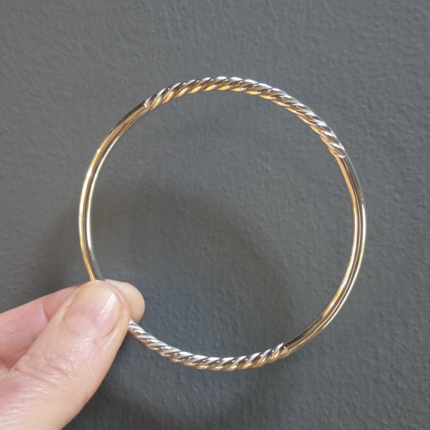 CURT Silver 'Heritage' Contrast Twist Wire Bangle