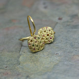 POMEGRANATE Yellow Gold Plated Silver and Tourmaline 'Melograno' Earrings