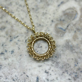 TERI Silver Crocheted 'Circle' Pendant