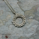 TERI Silver Crocheted 'Circle' Pendant