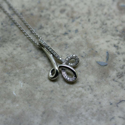 STOCKERT 'Script' 18ct White Gold & Diamond Pendant