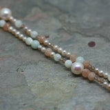 MA LTD 'Peaches and Cream' Mixed Bead Necklace