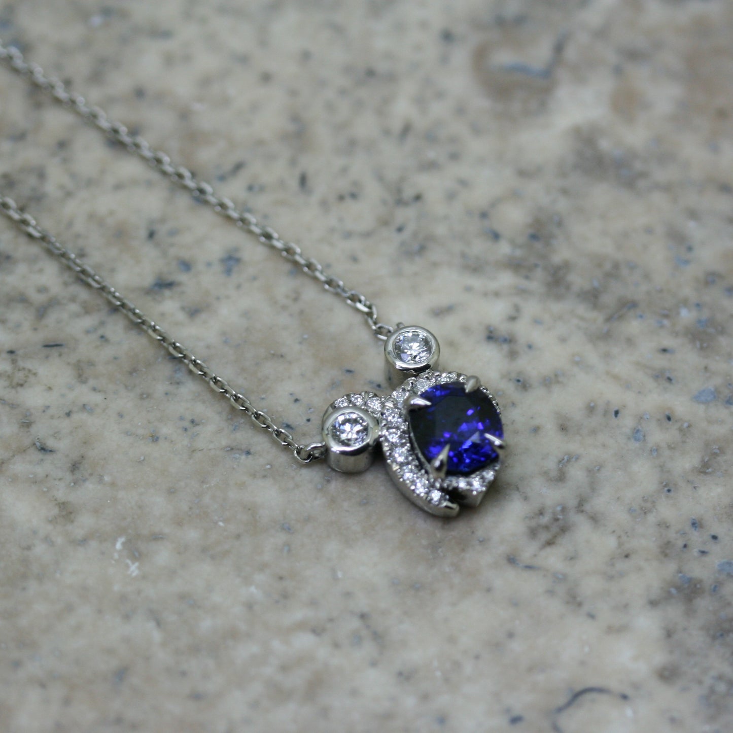 SOLEY Platinum & 18ct Rose Gold Ruby & Diamond Pendant