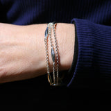 CURT Silver Multi Row Bracelet with Elongated Beads