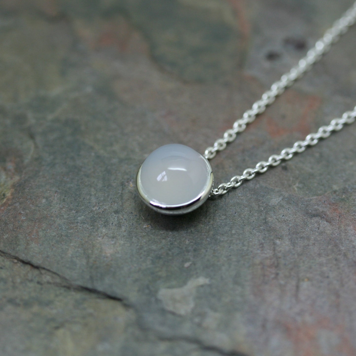 QUINN Silver Chalcedony Necklace