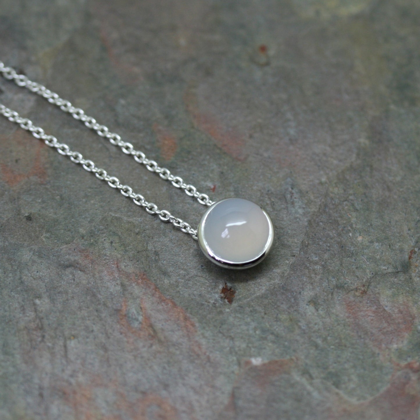 QUINN Silver Chalcedony Necklace