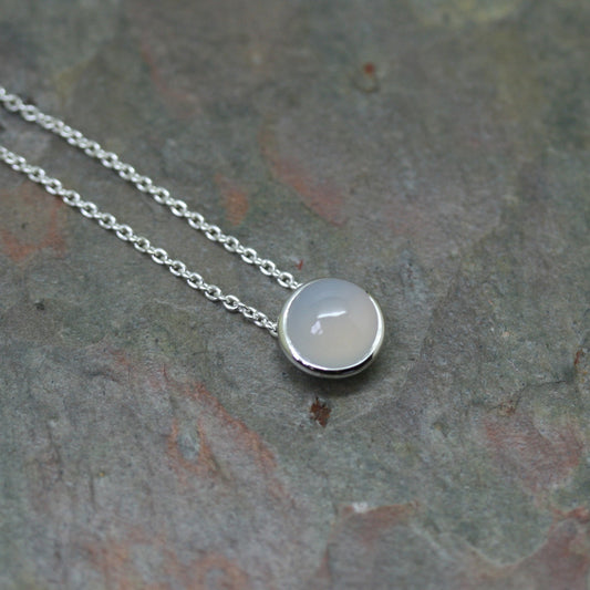 QUINN Silver Chalcedony Necklace