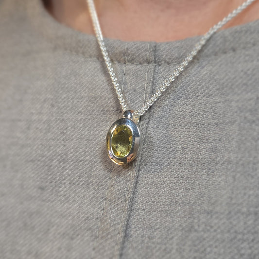 QUINN Silver & Lemon Quartz Necklace