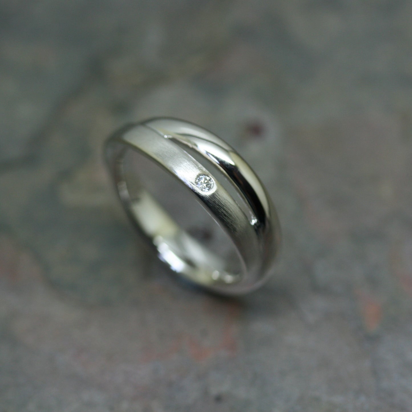 Quinn Silver Crossover Diamond Ring