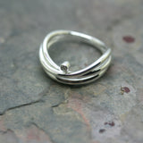 QUINN Sterling Silver 'Diamond Wave' Ring