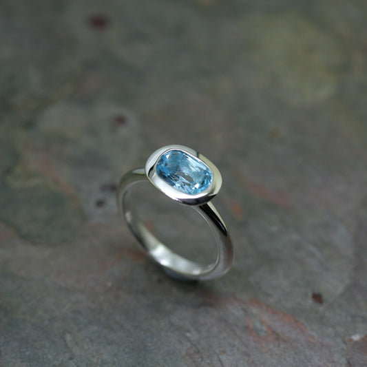 QUINN Silver Blue Topaz Ring