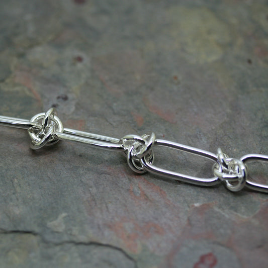 QUINN Silver Mixed link Bracelet