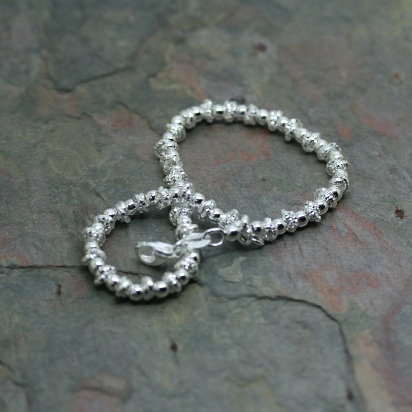 QUINN Silver Mixed Texture Bracelet