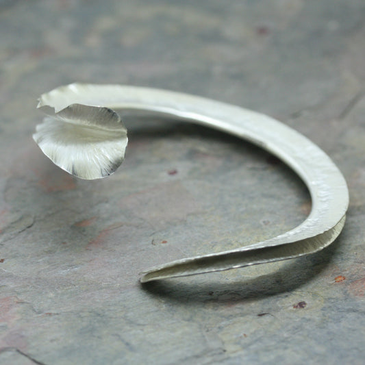 MA Ltd Silver 'Autumn Leaf' Open Bangle