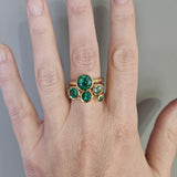 HOPKINS 18ct Yellow Gold Rubover Set Emerald Stacking Rings