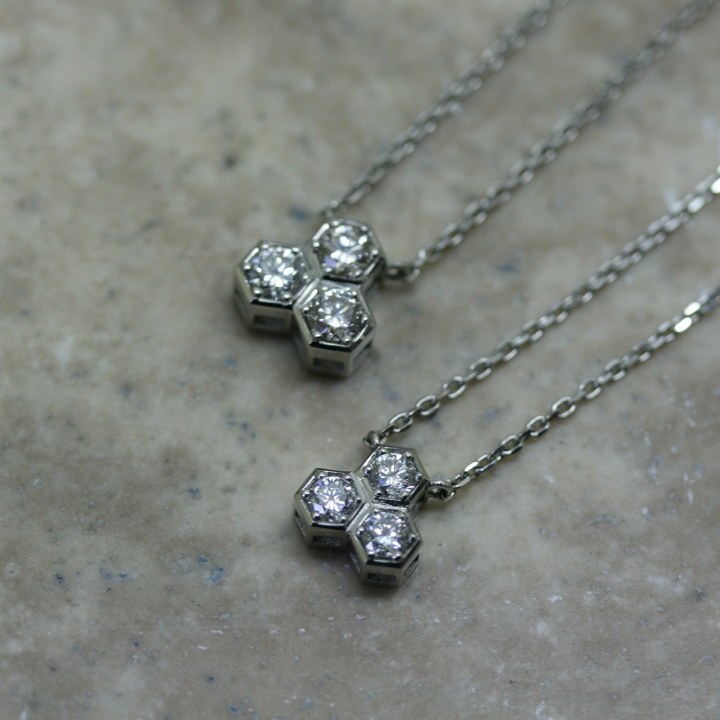 SOLEY of London 'Hexagon' Diamond Necklace