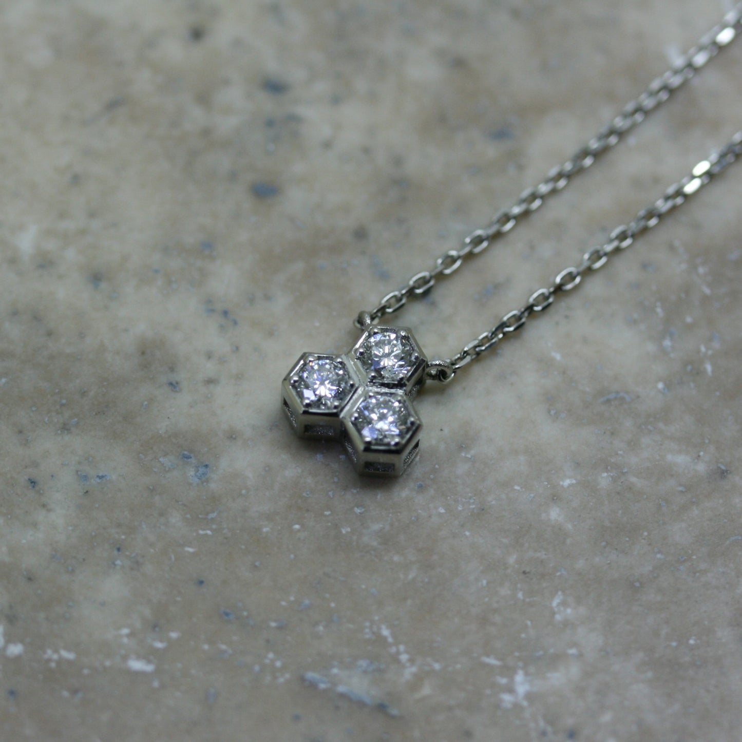 SOLEY of London 'Hexagon' Diamond Necklace