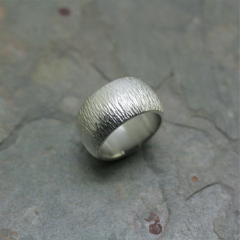 QUINN Silver 'Bark Textured' Ring