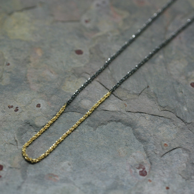 SAN Yellow Gold Plated and Black Rhodium Plated Bi-Coloured Sparkly Chain