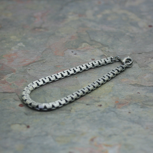 SAN Mens Silver Filed Curb Bracelet