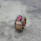 ADAM 18ct Rose Gold 'Triangle' Cut Ring with Pink Tourmaline and Diamonds
