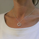 TERI HOWES Silver Hand Crotcheted 'DNA' Pendant