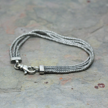 SAN Oxidised Four Row Silver Bracelet