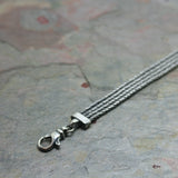 SAN Oxidised Four Row Silver Bracelet