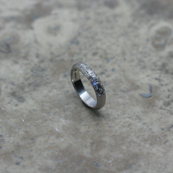 ADAM 18ct White Gold & Diamond 'Chequerboard' Ring