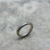 ADAM 18ct White Gold 'Spotty' Ring with Blue & White Diamonds