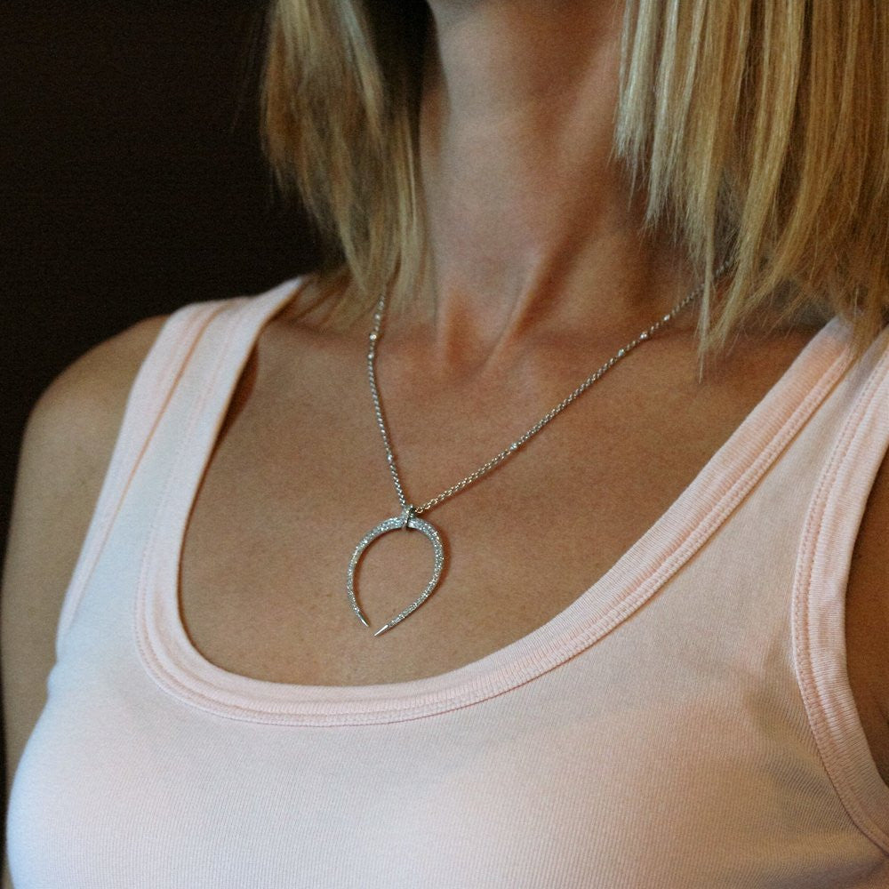 RIVOIR 18ct White Gold & Diamond 'Fierce' Pendant